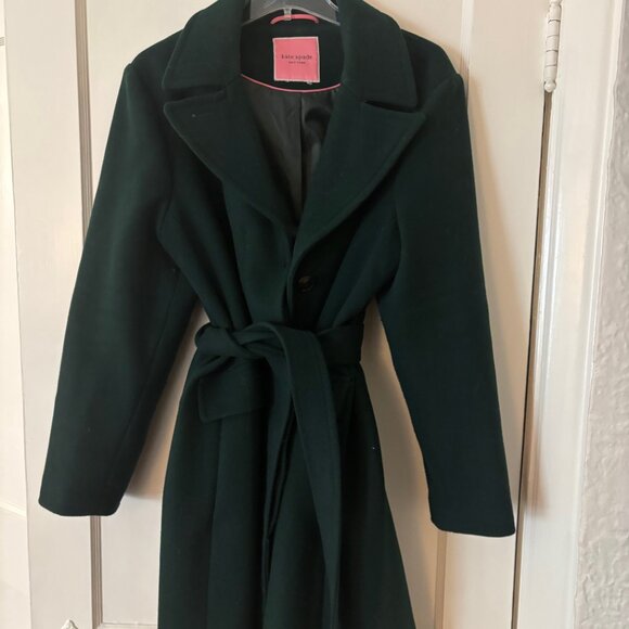 kate spade Jackets & Blazers - Kate Spade Belted Wool Coat -Pine
